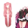 Seraph of the End Peluca Cosplay Krul Tepes Doble Cola de Caballo Dividida Cabello Falso Rosa