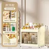 Armário dobrável de armazenamento para mesa de trabalho, multicamadas, porta dupla, armário de armazenamento de cosméticos, penteadeira de quarto, organização de pincéis de maquiagem