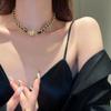 Gravidade ~ Bola Magnética de Diamante Flash Colar de Couro Corrente Trançada Avançada Design Personalizado Corrente de Colar Clavícula para Mulheres