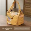Bolsa para Conjunto de Chá de Seda Xiangyun Espessa Acolchoada de Algodão Estilo Chinês, Bolsa Portátil de Viagem para Armazenamento de Conjunto de Chá com Compartimentos