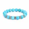 Pulsera de Cuentas Azules Turquesa con Patrón Ondulado para Hombres, Pulsera Versátil de Moda para Viajes Diarios para Mujeres, Accesorio de Nicho de Lujo Ligero de Gama Alta