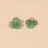 Botões Qipao Estilo Nacional Novo Estilo Chinês, Série Verde Jade Natural, Botões de Resina de Vidro, Botões Decorativos para Camisa Hanfu Traje Tang