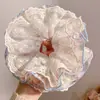 Scrunchie de renda para mulheres, estilo coreano, extra grande, toque de luxo, elástico de cabelo durável, acessório de cabelo estilo preguiçoso