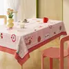 Toalha de Mesa Desenho Animado, Sem Lavagem, Impermeável, À Prova de Óleo, Resistente ao Calor, Estilo Dopamina Creme, Toalha de Mesa Retangular, Protetor de Mesa, Chá