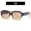 Gafas de sol poligonales retro a juego con el color, modernas gafas de sol de playa personalizadas europeas y americanas, modernas gafas de sol con protección solar para fotos de calle.