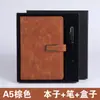 A5 Cuaderno de piel de oveja papelería agenda de negocios traje caja de regalo hebilla A6 bloc de notas LOGO personalizado