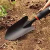 Paleta de Jardín Metálica Ergonómica con Mango Negro y Ribete Naranja - Ideal para Plantar Flores y Verduras