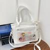 2026 Bolsa para Dolor Linda de Gran Capacidad Parche de Moda Transparente Moda Bolso de Hombro Único de Mano Bolso de Mujer Mochila de Estudiante de Moda