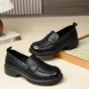 Zapatos de Piel de Vacuno de Primera Capa de Calidad, Estilo Clásico Nuevo Otoño 2026, con Tacón Grueso, Estilo Británico, Mocasines Ligeros de Suela Gruesa de 3 cm