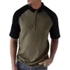 Camisa de Manga Corta Raglán para Hombre, Nueva de Verano, Textura de Pana, Tejido Microelástico, Cómoda, Transpirable, Absorbente del Sudor y Casual