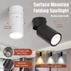Foco LED GU10 de montaje superficial plegable transfronterizo, sin luz principal, ángulo ajustable, no requiere perforación, giratorio, para uso doméstico y comercial, montado en techo