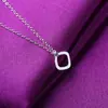 Collar Plata Minimalista Coreano Cuadrado Hueco Joyería Geométrica Cadena Corta para Clavícula para Mujeres Directo del Fabricante