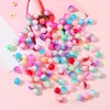 Pulseira de Flor Rosa Gradiente Colorida de ABS com Pérolas Artificiais Contas Soltas Acessórios para Joias DIY Pulseira Colar Feitos à Mão Materiais