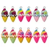 Colgante de Cono de Helado de Resina Artificial de 6 Colores para Comida Llavero Pulsera DIY Accesorios de Joyería
