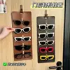 Cordón de Cuero Retro para Gafas de Sol Bolsa Uso en Casa Gran Capacidad Montado en Pared Bolsa de Almacenamiento para Gafas Bolsa de Almacenamiento para Exhibición de Gafas de Sol