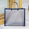 Versão coreana de PVC portátil de alto valor malha garfo orelha saco plástico com presente de mão saco transparente embalagem bolsa atacado