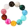 BZ2427 Cuentas Redondas de Nube Geométricas Acrílicas Estilo Bohemio Europeo Hilos Perla de Imitación Pulsera Elástica para Mujer Femenina
