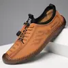 Zapatos Casuales de Cuero para Hombre Transfronterizos, Transpirables, de Suela Blanda, Antideslizantes, Resistentes al Desgaste, Zapatos de Conducir, Calzado Casual Cómodo sin Cordones con Suela de Goma