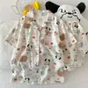 Venta al por mayor transfronteriza de pijamas nuevos de algodón nube para mujer, populares en verano, conjunto lindo de dibujos animados de manga corta y shorts para casa