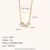 Venta Caliente Transfronteriza Europea y Americana Rectangular Circonita Redonda Circonita Geométrico Colgante Acero Inoxidable Chapado en Oro de 18K Alta Calidad Gota de Agua Circonita Collar