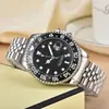 2025 Laojia Gmt Reloj de Cuarzo para Hombre Anillo de Cerámica Moda Masculina Tendencia Correa de Acero Luminoso Water Ghost Reloj Impermeable