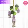 Cipó de Flor de Glicínia Artificial Violeta Flor de Seda Planta Decorativa Casamento Pendurado Cipó de Flor Falsa Decoração de Casamento