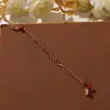 Chaveiro Pingente Anel Nó de Diamante com Borla Estilo Antigo DIY Handmade Trançado Nó de Cauda de Fênix Cordão Fivela Pendurável Acessórios