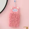 Toalha de Mão Bordada Animal Cartoon Chenille para Casa Cozinha Banheiro Montada na Parede Toalha Absorvente Toalha de Secagem Rápida