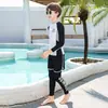 Roupa de Banho Infantil Transfronteiriça para Crianças Maiores, Conservadora com Manga Longa e Calça Longa, Proteção Solar Esportiva para Jovens, Roupa de Mergulho Surfe, Rash Guard