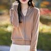 Mistura de Lã 26 Outono e Inverno Novo Feminino Fio Fino Manga Longa Decote V Strass Malha Camisa Base Top Curto Elegante