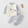 Conjunto Separado para Bebé Otoño Invierno Calidez Clase A Unisex Ropa Interior Acolchada para Bebé Cintura Alta Protección de Barriga No Necesita Quitarse Ropa de Otoño Pantalones de Otoño
