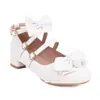 Zapatos 2023 lazo dulce nuevo tacón caramelo comercio exterior tacón grueso bajo sook 28 zapatos para estudiantes mujeres zapatos de padres 43
