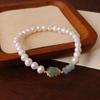 Pulseira de Pérola de Água Doce Natural Feminina Jade Hetian Jade Água Azul Nova Chinesa Alto Senso Contas Atacado