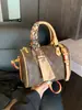 2026 Nueva Bolsa Boston de Lona Estampada Colorida de Gama Alta, Bolso Cruzado Versátil de Lujo Ligero a la Moda para Mujer