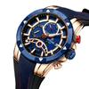 Reward banda deportiva de silicona color contraste creativo impermeable luminoso reloj de cronometraje tres ojos seis agujas reloj de hombre 83013