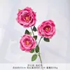 Buquê de 3 Peças de Rosas Felizes para Decoração de Casa, Pequeno Buquê Artificial de Tecido de Seda, Flores de Vaso Estilo Fresco, Arranjo de Flores para Casamento Transfronteiriço