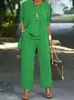 Traje para Mujer 2023 Otoño e Invierno Nuevo de Moda Estilo Occidental Piernas Anchas Adelgazante de Moda Talla Grande Traje de Tres Piezas para Mujer