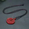 Pingente original de cinábrio, cinábrio dourado roxo estilo Sutra do Coração, pingente com fecho de princesa, para homens com Guanyin, para mulheres com Buda, amuleto do ano de nascimento