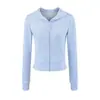 Chaqueta cárdigan corta con capucha para mujer, nuevo modelo de otoño 2026, color liso, bolsillos grandes, cierre de cremallera, corte ajustado, sudadera casual