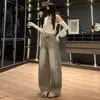 Jeans Scimitar Vintage de Moda para Mujer Primavera y Otoño 2026 Nuevos Holgados Adelgazantes Desgastados Chica Atrevida Pantalones de Pierna Ancha