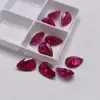 5 # Corindón Rojo Forma de Gota Rubí Piedra Suelta Venta al por Mayor No. 5 Rubí Sintético Rubí Forma de Pera Joyería Piedra Suelta