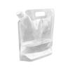 Bolsa boquilla para cerveza al por mayor en stock bolsa transparente desechable bolsa de pie bolsa de embalaje para boquilla de bebida bolsa blanda para líquidos