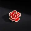 Broche Rojo Alto Sentido Temperamento Femenino Flor Planta Broche Diseño de Nicho Exquisito Pin Accesorios para Traje