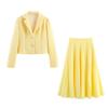 Conjunto de Top de Manga Larga y Falda de Diseño Nuevo Estilo Europeo y Americano Otoño 2025 con Sentido de Elegancia