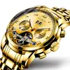 Reloj Tevise Celebridad de Internet Reloj de Fase Lunar Estrella Reloj Impermeable Luminoso Tourbillon Reloj Luminoso para Hombre Venta al por Mayor