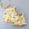 Conjunto Fino de Shorts sin Mangas y Chaleco para Niñas, Conjunto de Dos Piezas de Algodón y Seda para Casa, Conjunto de Tirantes de Algodón y Seda para Niñas