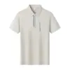 Camisa Polo de Verano para Hombre, Tela Plisada Pequeña, Secado Rápido, Sin Costuras, Nylon Spandex, Manga Corta, Transpirable, Fábrica de Ropa para Hombre Sin Costuras