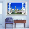 Mezquita comercio exterior más vendido efecto creativo 3D pegatinas de ventana falsa decoración pared sala de estar dormitorio