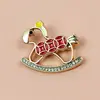 Broche de Dibujos Animados Creativo con Diseño "Hazte Rico Pronto", Insignia Decorativa de Caballo del Zodiaco de Aleación Esmaltada, Accesorio para Mochila y Ropa