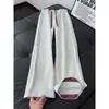 Calça Jogger Plissada Color Block Retrô Americana Masculina Outono Design Patchwork Xadrez Perna Reta Solta Esportiva Casual Longa